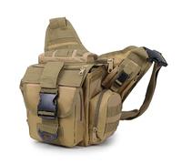 Kabxhueo Funda Impermeable cámara réflex Digital, Bolsa Protectora DSLR SLR,Bolso Bandolera táctica al Aire Libre para Nikon D90 D7000 D5300/Canon 60D 700D 5D2/Sony A580 A900/OLYMPUS/Fujifilm,Caqui