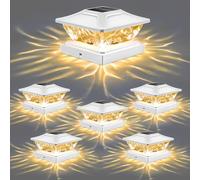 KACBFEE Luces solares para Postes de Exterior, Impermeables, Paquete de 12, IP65, para pilares de 4x4 y 5x5, para Postes de jardín, terrazas, Patios y cercas. White 8pcs