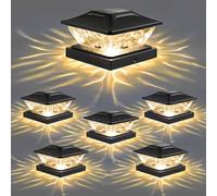 KACBFEE Luces solares para Postes de Exterior, Impermeables, Paquete de 12, IP65, para pilares de 4x4 y 5x5, para Postes de jardín, terrazas, Patios y cercas. Black 8pcs