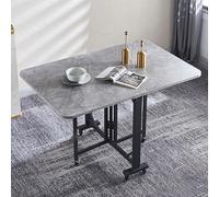 KACBFEE Mesas Plegables,Mesa Móvil Abatible con Ruedas, Patas Ajustables Y Estructura De Metal, Mesa Extensible Que Ahorra Espacio para Cocina, Comedor O Áreas Pequeñas Gray