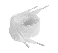 KACCDE 1 par de cordones de encaje elegantes para mujeres y niñas, tenis de 3 cm de ancho, color sólido, zapatos casuales, cordones de decoración, White