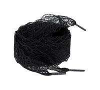 KACCDE 1 par de cordones de encaje elegantes para mujeres y niñas, tenis de 3 cm de ancho, color sólido, zapatos casuales, cordones de decoración, Black