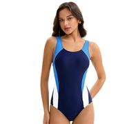 KACCDE 1 traje de baño sin mangas con control de vientre con braguitas, traje de baño atlético para tomar el sol, surf, piscina, panel de color, traje de baño trilateral
