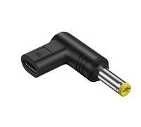 KACCDE Adaptador de carga USB C hembra USB C a conector de alimentación PD | Enchufe hembra a macho, convertidor adaptador de carga para monitor de enrutador, 40 mm / 1.6in de longitud