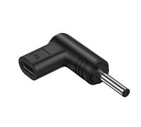 KACCDE Adaptador de carga USB C hembra USB C a conector de alimentación PD | Enchufe hembra a macho, convertidor adaptador de carga para monitor de enrutador, 40 mm / 1.6in de longitud