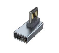 KACCDE Adaptador USB macho a hembra en ángulo de 90 grados, lado trasero