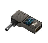 KACCDE Adaptadores portátiles USB C de 20 V 5 A 100 W para portátiles con pantalla LED y conectores en ángulo, USB C portátil a fuente de alimentación con monitores en tiempo real