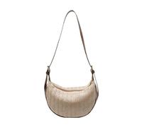 KACCDE Bolso cruzado pequeño Hoboes para mujer, tejido ajustable, bolso de hombro elegante, bolso de mano con diseño de bola de masa hervida, accesorio de playa, bolso de hombro con media luna, Brown