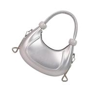 KACCDE Bolso de mano casual con diseño de bola de masa hervida, bolso de hombro para mujer, bolso cruzado con cadena extraíble, regalos para mujer, Silver, One Size