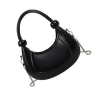 KACCDE Bolso de mano casual con diseño de bola de masa hervida, bolso de hombro para mujer, bolso cruzado con cadena extraíble, regalos para mujer, Black, One Size