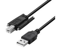 KACCDE Cable blindado USB 2.0 macho a tipo B macho con montaje en panel de tornillo para impresoras, escáneres, equipo de unidad externa, conector USB B