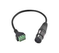 KACCDE Cable XLR de 30 cm para micrófono, mezclador, altavoces, conector XLR hembra a terminales de tornillo de 3 pines, cable de fácil conexión