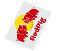 KACCDE Calcomanías de PVC para marco de bicicleta, diseño de animales rojos, para personalización de carretera de montaña, calcomanías reflectantes para motocicleta