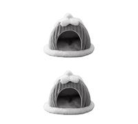 KACCDE Cama para mascotas con forma de calabaza cerrada con cojines cálidos, cesta cálida, nido de perro, casetas para perros pequeños, casas para gatos de interior, para gatos al aire libre, cama