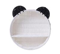 KACCDE Cesta tejida con orejas de panda para colgar en la pared, estante de almacenamiento de ratán sintético, estante flotante para plantas pequeñas, decoración del hogar