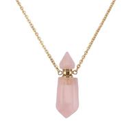 KACCDE Collar con dije de botella de perfume con cadena de cable de acero inoxidable, elegante cadena de cristal, joyería de moda para mujer