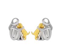 KACCDE Collar/Pendientes con Colgante de Niña y Perro Encantadores que Simboliza la Amistad Inocente, Accesorio Hecho a Mano para Amantes de las Mascotas