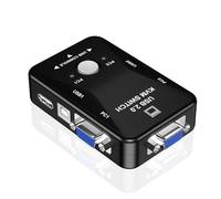 KACCDE Conmutador KVM USB 2.0 compacto con VGA de 1080P para una fácil conmutación inteligente de computadora y control suave de dispositivos, conmutador KVM