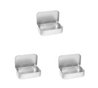 KACCDE Contenedor rectangular de almacenamiento pequeño de metal con tapa, tapa deslizante de hojalata, organizador de joyas para mujeres y niñas, latas rectangulares vacías con bisagras