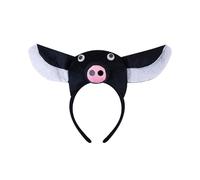 KACCDE Diadema de peluche con orejas de cerdito para Halloween, cosplay, maquillaje, lavado de cara, escenario, juego de pelo, accesorios para fotos