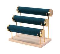 KACCDE Elegante soporte de joyería con base de madera, estante escalonado desmontable para pulseras y brazaletes, elegante soporte de exhibición de relojes