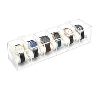 KACCDE Estante de exhibición de relojes, contenedor de almacenamiento de acrílico transparente con almohadas de reloj extraíbles, elegante caja de presentación de relojes