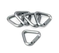 KACCDE Juego de 5 mosquetones triangulares de aleación de aluminio con clip a presión, tornillo de hebilla para escalada en roca, mosquetón triangular de gran altitud