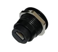 KACCDE Roscado RJ12 6P6C Dos enchufes hembra para teléfono de puerto hembra para instalación de gabinete de red, conectores de teléfono roscados para montaje en panel