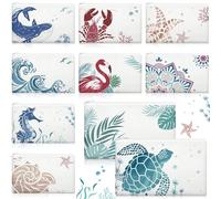 Kacctyen 10 bolsas de cosméticos con temática de playa, bolsa de maquillaje con cremallera a granel para mujer, dama de honor, boda, mar, verano, crucero, fiesta, regalos, accesorios de playa, Varios