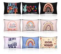 Kacctyen 9 bolsas de maquillaje con lazo rosa, bolsas de coqueta, bolsas preparadas, bolsa de cosméticos de moda, bolsas de regalo de coqueta con cremallera para mujeres y niñas, accesorios de