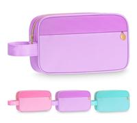 Kacctyen Bolsa de maquillaje estética, gran capacidad, bolsa de cosméticos preparados, organizador de artículos de aseo de nailon, bonitos estuches para lápices con asa, esenciales para mujeres y