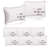 Kacctyen Paquete de 6 bolsas de maquillaje de lino con texto en inglés "I Could Not Tie the Knot Without You", para dama de honor, para despedida de soltera, boda, despedida de soltera, color primario