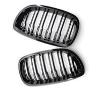 Kacepar Rejilla frontal de riñón, doble listón, parachoques delantero, parrilla de riñón compatible con BMW E46 de 2 puertas 2003-2006, negro brillante