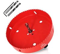 KACNON Corona Perforadora Bi-metálica 175 mm, M42 HSS Bimetálica, con Adaptador de Vástago Triangular y Broca de Centraje, para Madera, Metal Blando, Plástico, Vidrio, Azulejo, Cerámica