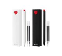 KACO FIRST GEL PENS 2 PC Set Cute Heart Design Fast Drying Black Ink Stationery Supplies for Office and School Use