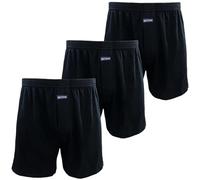 Kacouni 3 Piezas Calzoncillos Bóxer Hombre Anchos, Tejido 100% Algodón Cómodos Suave Transpirable Pantalones de Pijama Hombre Talla M-3XL (XL, 3X Negro)