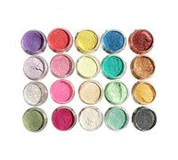 Kadagg 20 Piezas/Juego de Polvos perlados para Barro, Resina epoxi, Pigmento de Color, Relleno de joyería para jabón de Labios