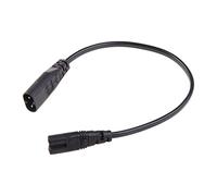 Kadagg Cable de extensión de Adaptador de Corriente de 2 Pines Hembra a Macho C8 de 30 cm, 2 Pines Hembra a Macho C8 Negro