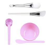 Kadagg Juego de 5 Cuencos para Mezclar el Rostro Cepillo de Silicona Cuchara medidora Cuenco espátula para Mezclar ABS