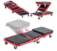 KADAX 2 en 1 Plataforma móvil para montaje y taburete de taller, cama de montaje con ruedas, plataforma de montaje plegable para vehículos, taller y garaje