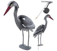 KADAX Ahuyentador de garzas de plástico, figura decorativa de pie, protección contra garzas, ahuyentador de pájaros, espantapájaros, para jardín, estanque (70 cm)