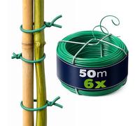 KADAX Alambre para plantas de 300 m (6 x 50 m), alambre de jardín con núcleo de acero y revestimiento de PVC, alambre verde para enredaderas, resistente a la intemperie, color verde