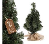 KADAX Árbol de Navidad Artificial de 40 cm, Pequeño Mini Abeto Con 46 Ramas, Mesa de Árbol Con Yute, Lámina de PVC (Laus 40 cm)