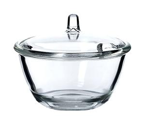 KADAX Azúcarero, azucarero de vidrio, tarro de especias con tapa ergonómica, recipiente de vidrio transparente para azúcar, tarro de especias con base reforzada, azucarero con asa (redonda)