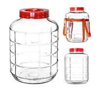 KADAX Balón de vidrio para fermentación de 23 l con tapa de plástico - recipiente para vino y licores, tarro para encurtidos, contenedor para almacenamiento y envasado