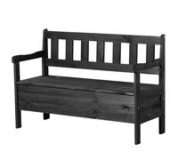 KADAX Banco de jardín, 120 x 47 x 81,5 cm, banco de madera con espacio de almacenamiento y respaldo, banco de madera resistente a la intemperie para jardín, balcón (120 cm/antracita), K8817