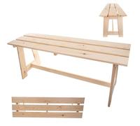 KADAX banco de jardín de madera, 2 plazas sin reposabrazos y respaldo, parque, balcón, jardín, terraza (roble natural), K10079