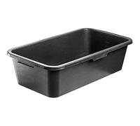 KADAX Bandeja para mortero (40 L, 70 x 39 x 18 cm, cuadrada, de plástico, caja negra, cubo de hormigón estable con asas, caja de construcción, product_type:cubo de mortero