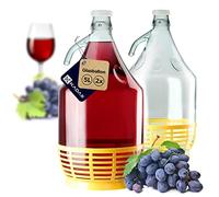 KADAX, barril de vidrio para vino, barril de vidrio para vino, barril de vidrio para fermentación, botella de vidrio con cesta, recipiente de fermentación para vino, barriles vidrio para fermentación