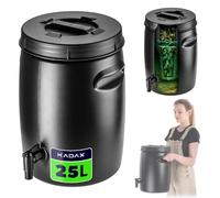 KADAX Barril para la fabricación de fertilizantes orgánicos, recipientes de plástico, tanque de fertilizante para la fabricación de correas de barbilla (negro, 25 l)